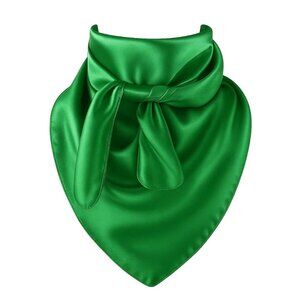 Emerald Green Wild Rag 35x35 Satin Scarf, Western Cowboy Neck Scarf, Square Band